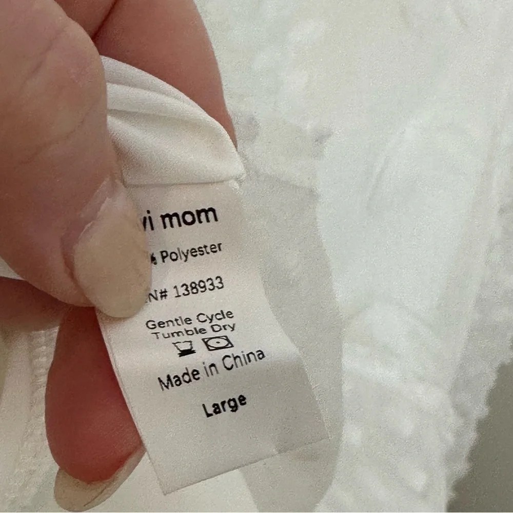 NWT Savi Mom Large Aurora Embellished Belted Maternity White Dress - Picture 5 of 9